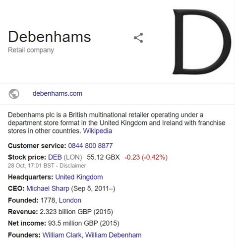 debenhams uk telephone number.